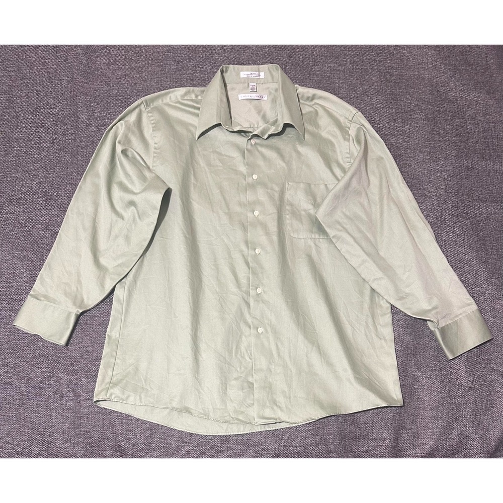 Geoffrey Beene Men's XL 17 32/33 Light Green Long Sleeve Shirt